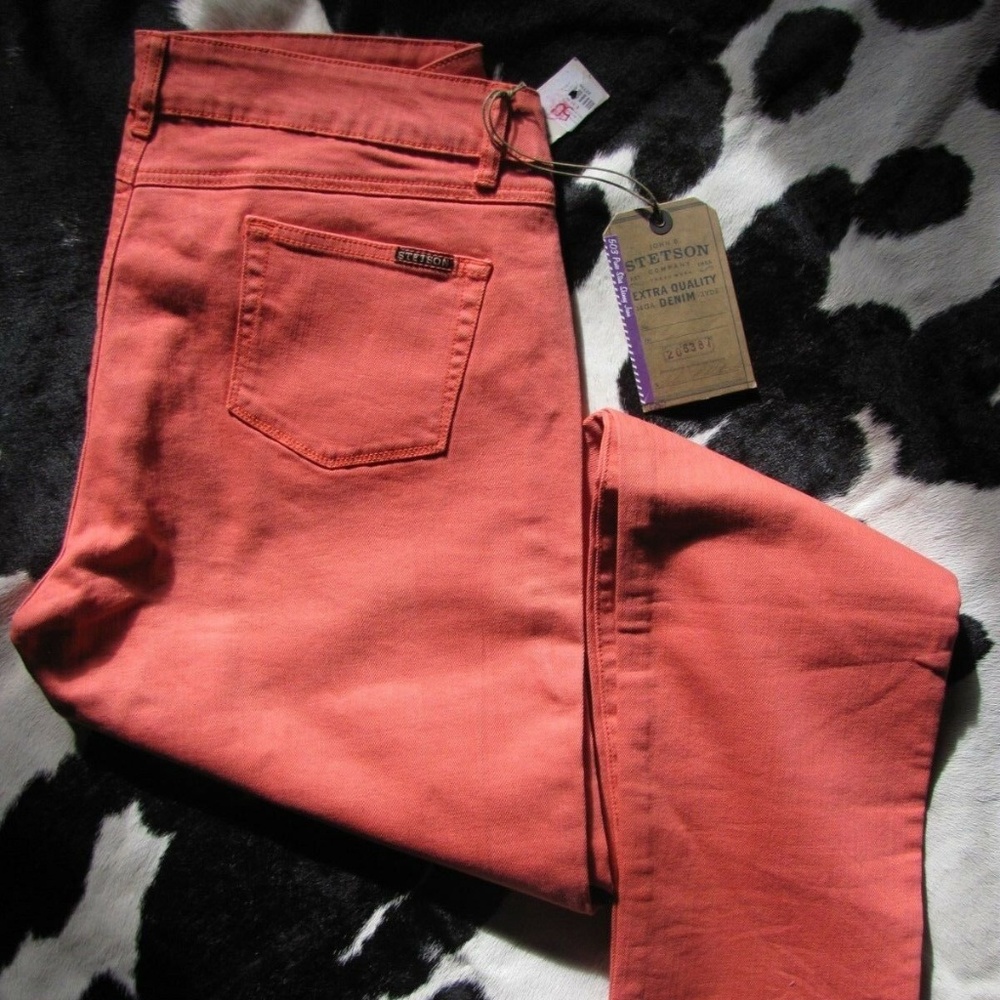 STETSON  LADIES ORANGE JEANS  PIXIE STICKS SKINNY